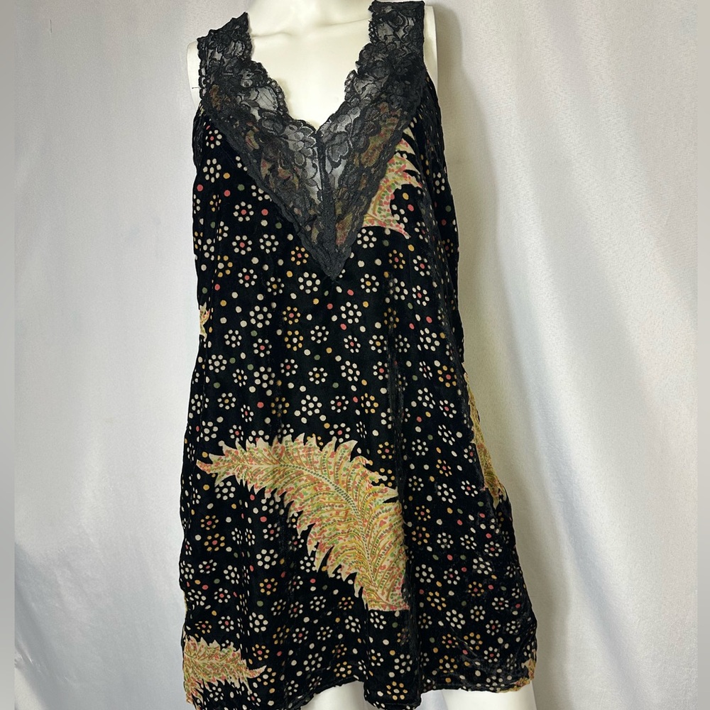 Nasty Gal Devore Lace V Neck Mini Dress Size 10 Black Multicolored